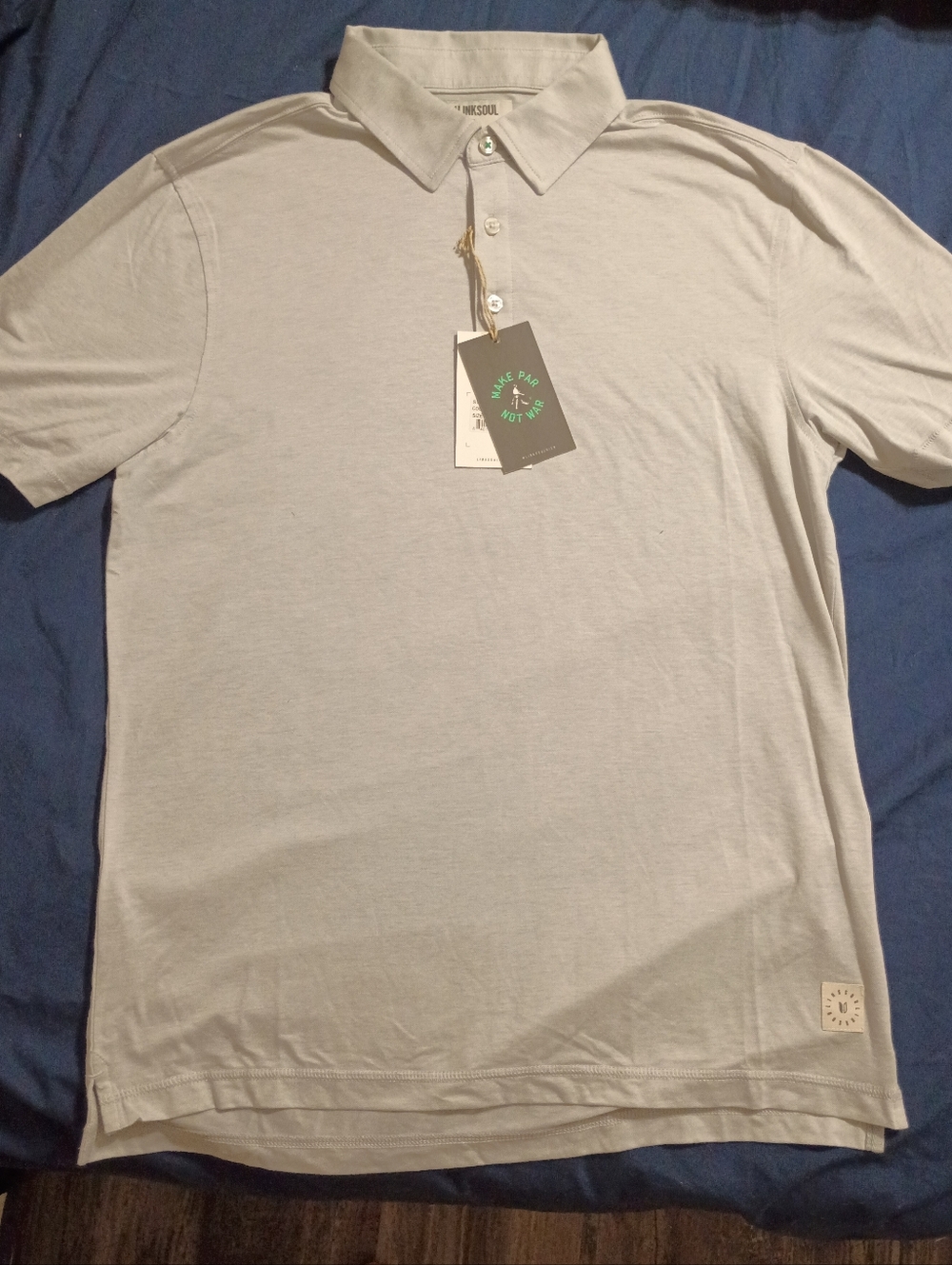 Linksoul Tempus Flight Polo Silver Gray Men’s size Small Shirt New
